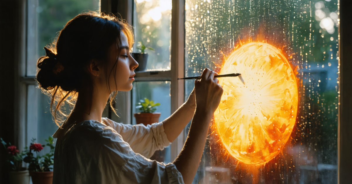 découvrez une métaphore poétique d’espoir et de renouveau à travers 'un jour de pluie, elle peindra le soleil', une invitation à transformer les moments sombres en lumière.