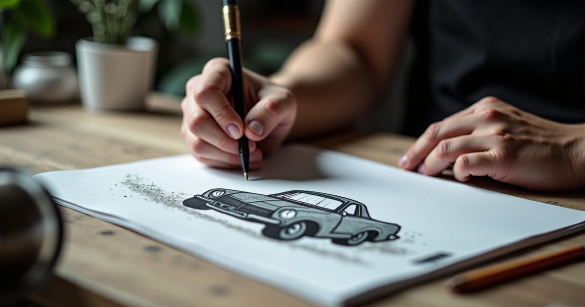 Apprenez à dessiner une voiture simplement, étape par étape