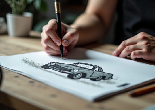 Apprenez à dessiner une voiture simplement, étape par étape