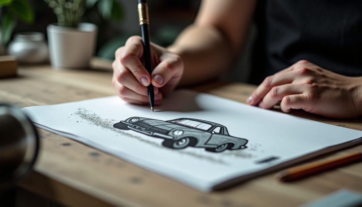 Apprenez à dessiner une voiture simplement, étape par étape